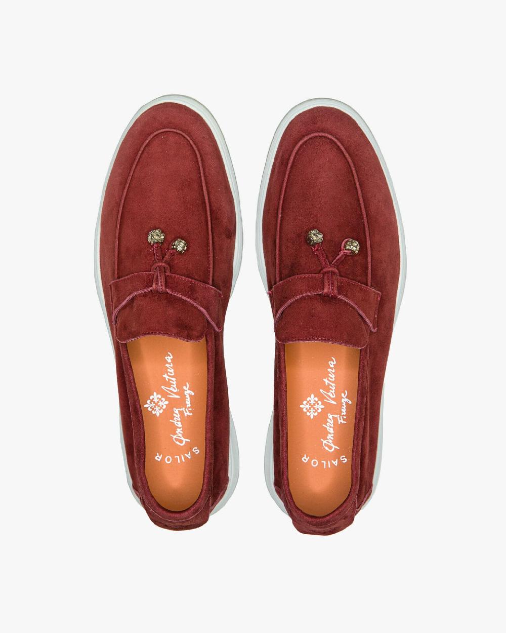 Andrea ventura Mocassino senza lacci con charms color argento Aq-D BEACH-CHARMS1 in suede color mattone Affare Del Giorno